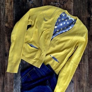 Anthro - soft cardigan, medium yellow, small